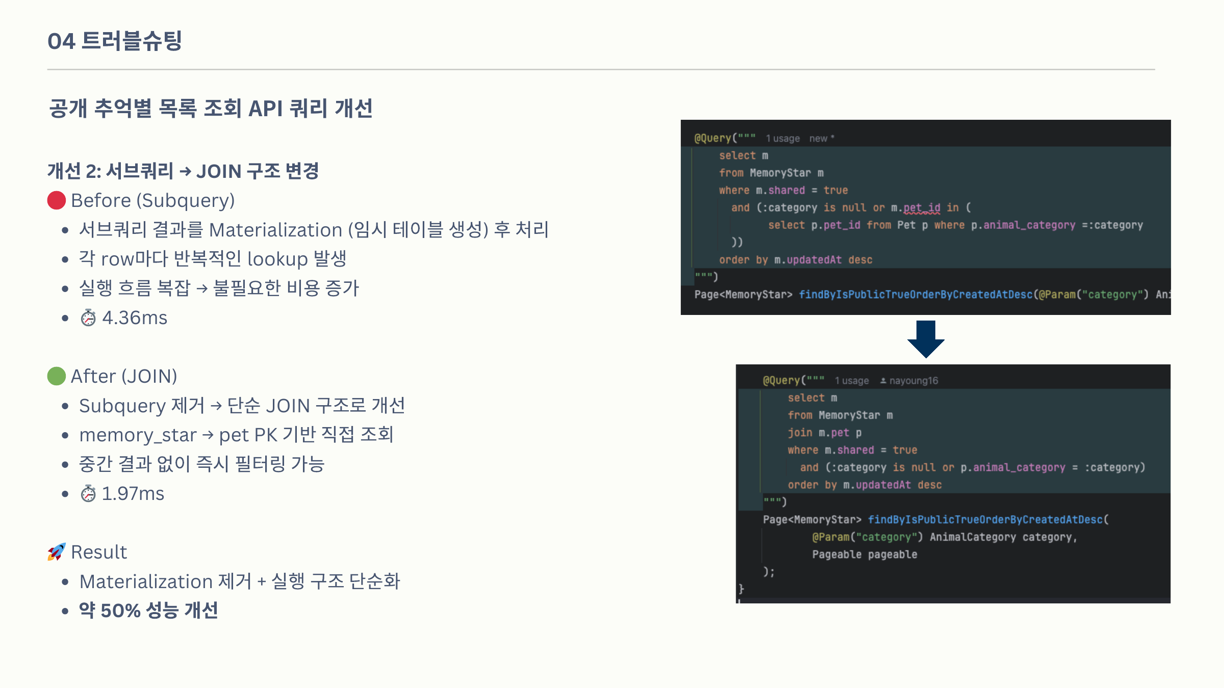 조회 쿼리 최적화